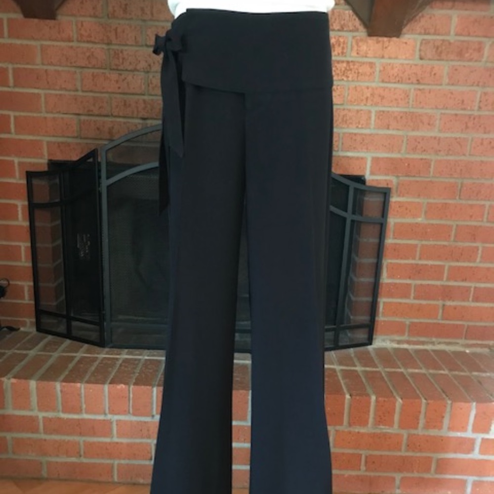 Cache Tie Belt Wide Flare Leg DressPants~33.5"Insm